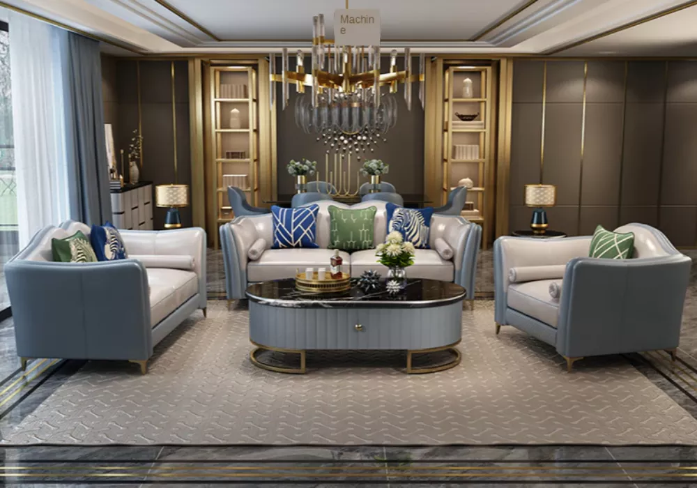 Stylishly Designed Leather Sofa Set