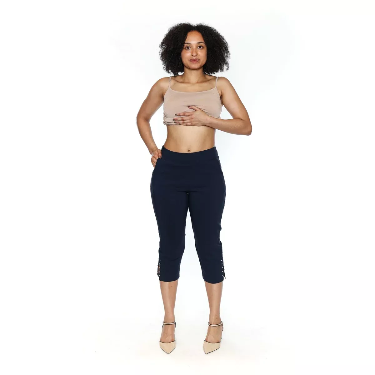 Sylvan Stretch Capri With Stud Detail
