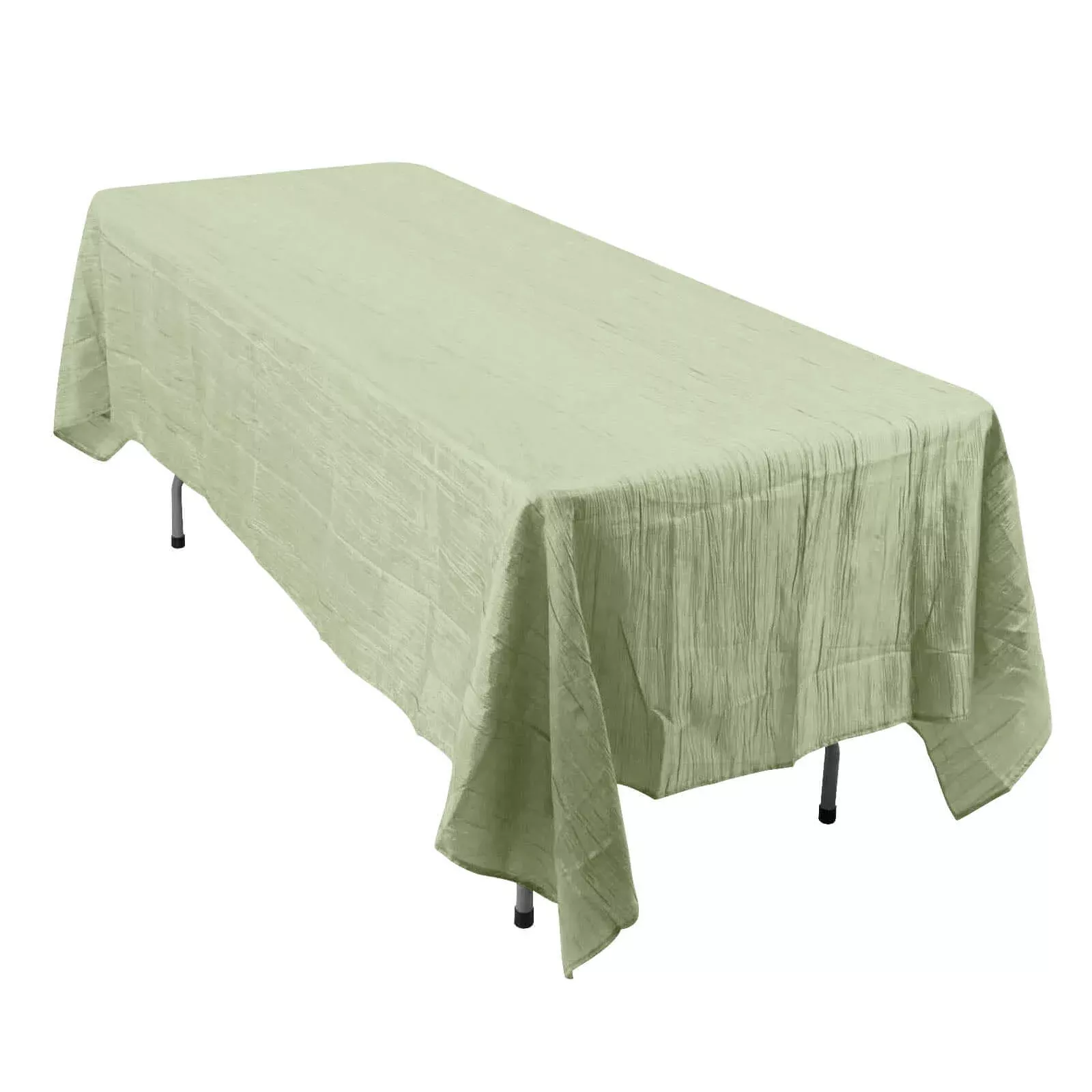 Taffeta 60"x102" Rectangle Tablecloth Sage Green - Accordion Crinkle Table Cover
