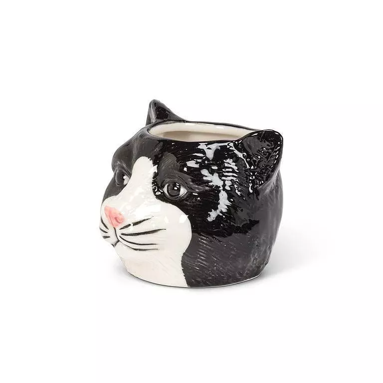 Tom Cat Small Black Cat Planter