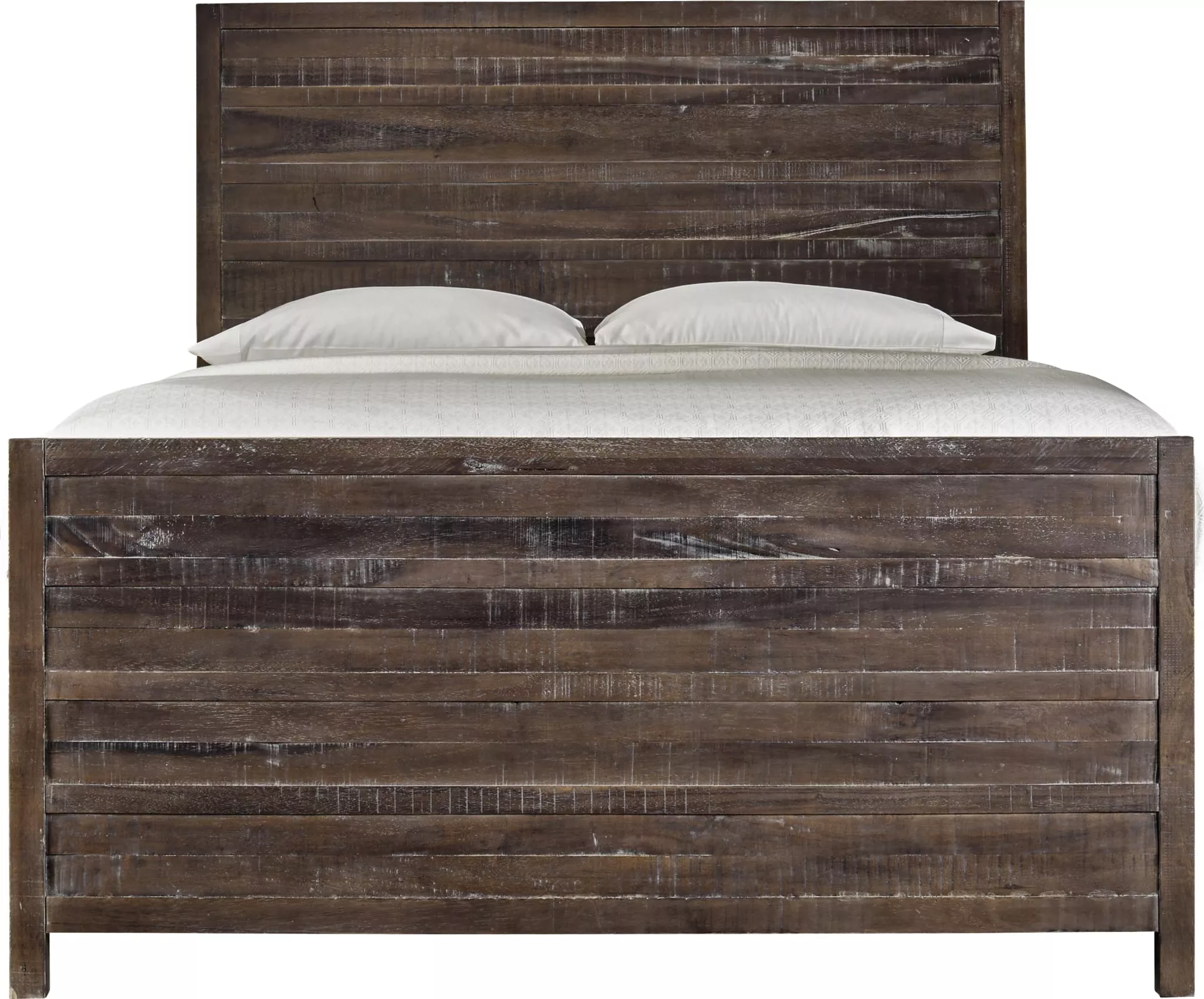 Townsend Queen-size Solid Wood Panel Bed in Java
