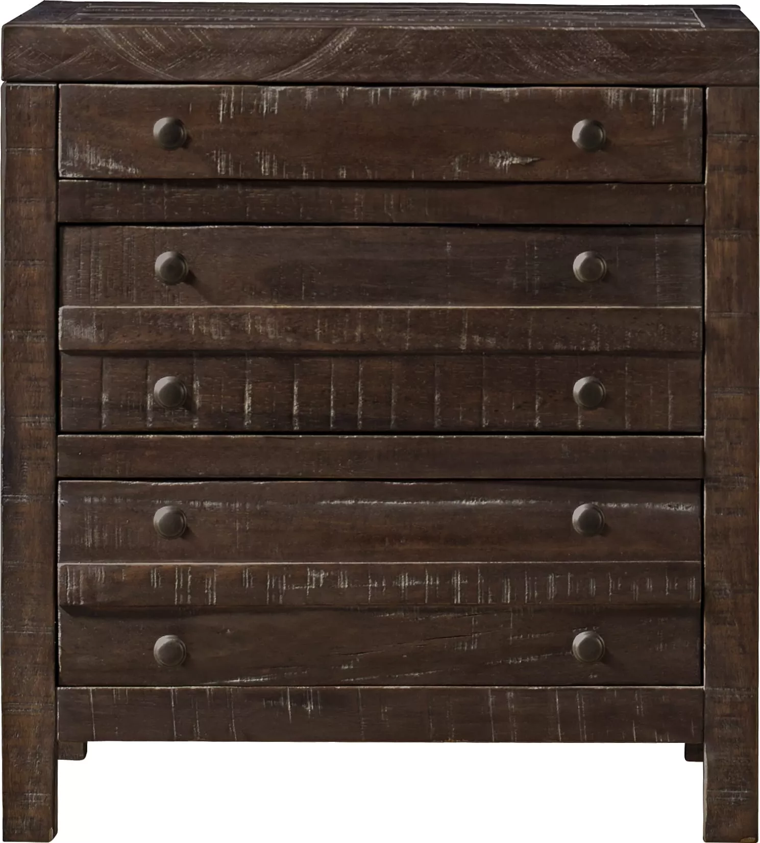 Townsend Three Drawer Solid Wood Nightstand in Java