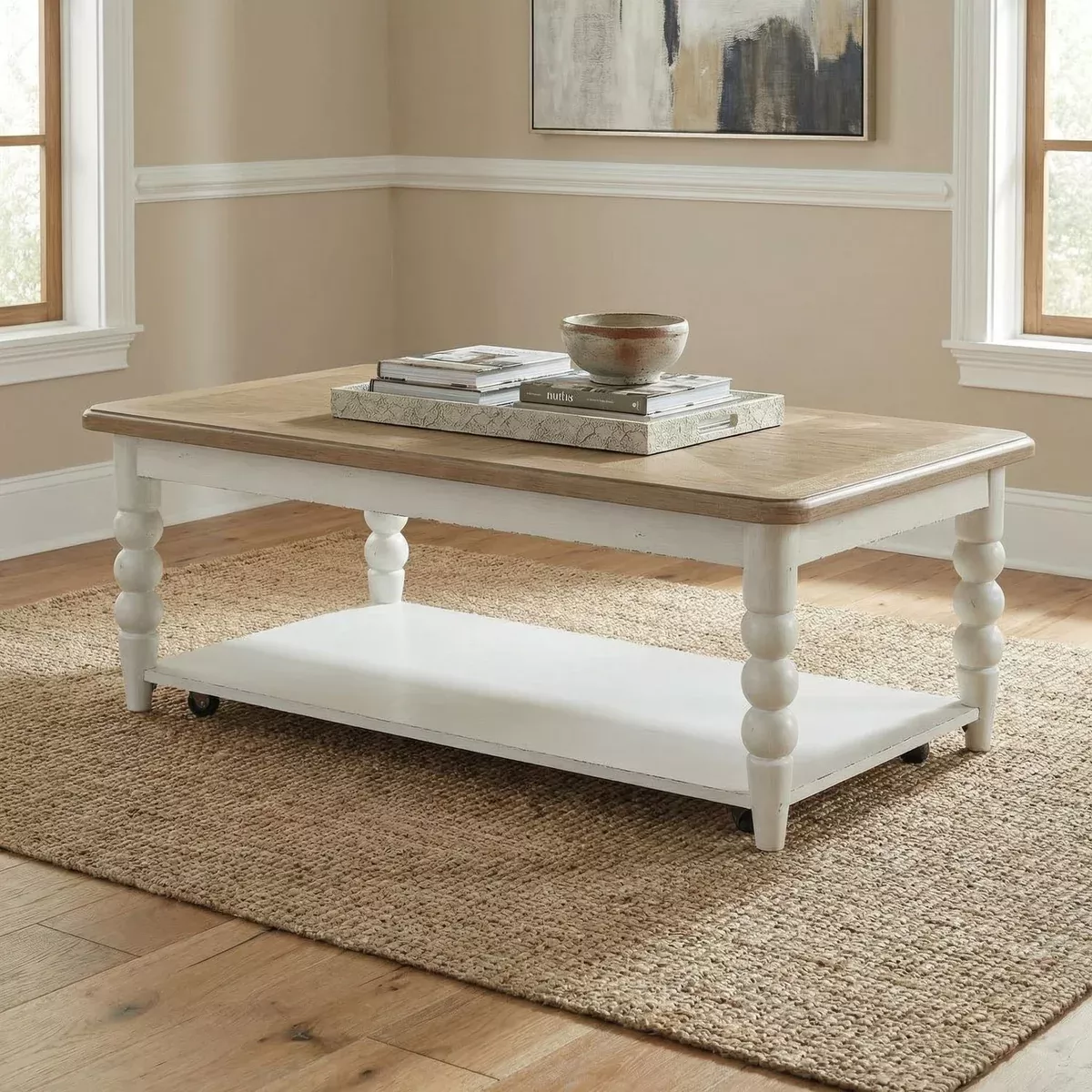 Turnberry Park - Rectangular Cocktail Table - Washed White
