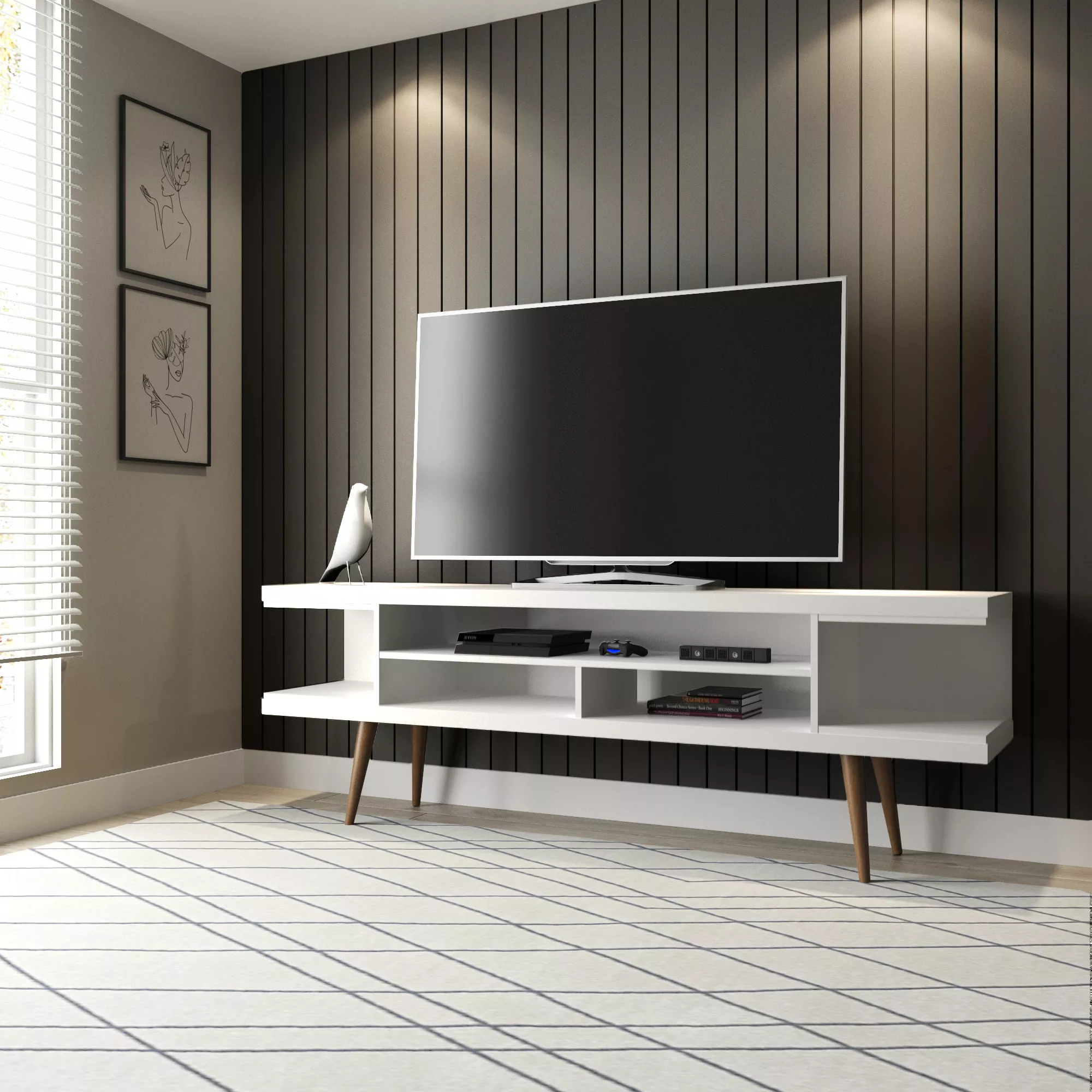 Utopia Large TV Stand in White