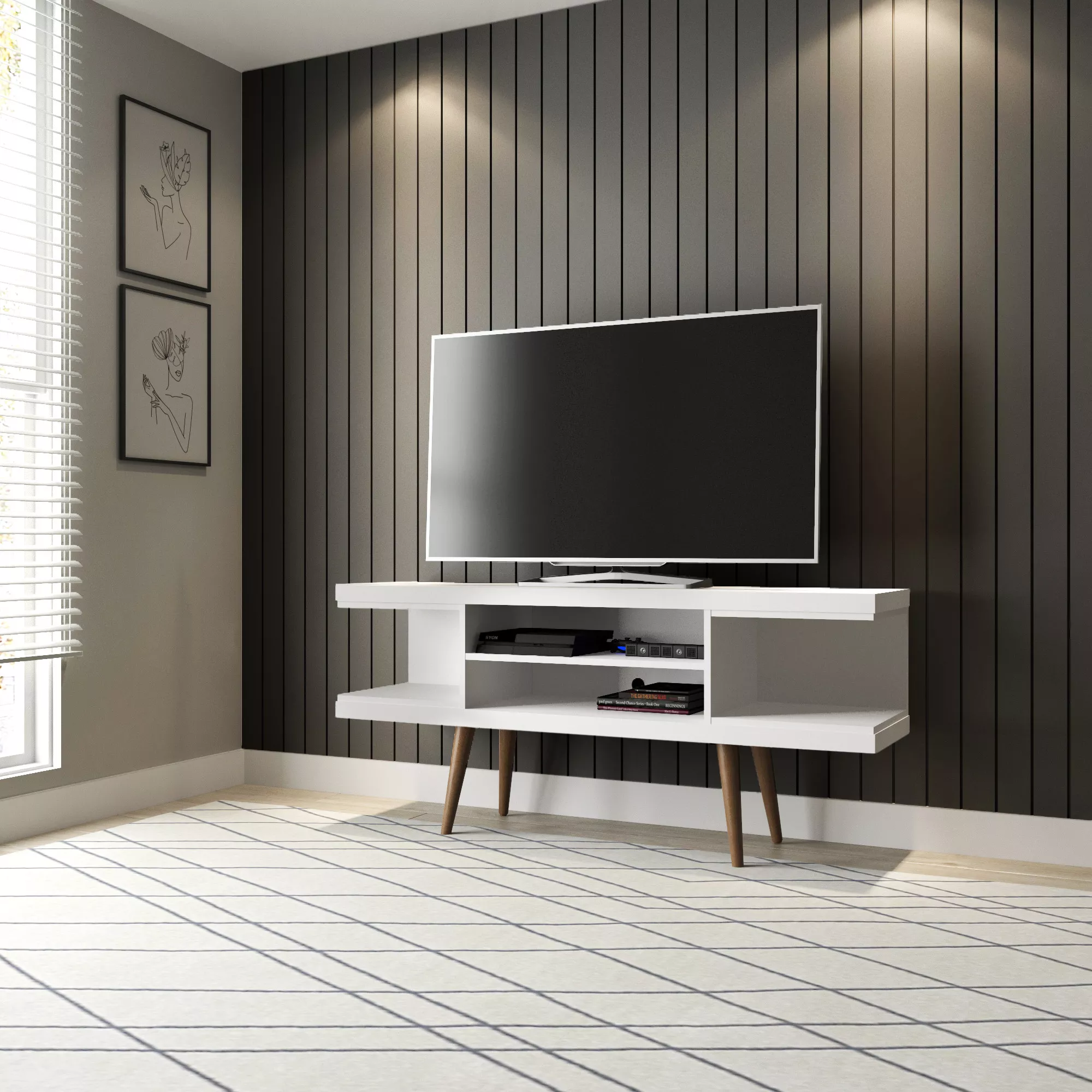 Utopia Small TV Stand in White
