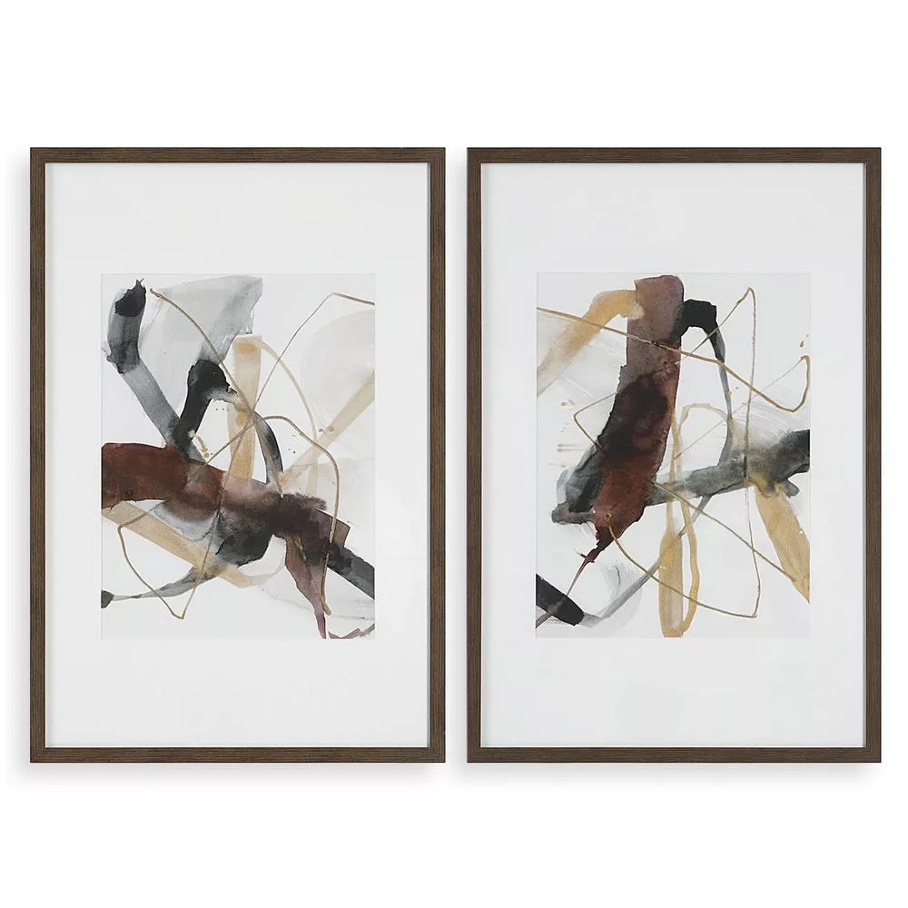 Uttermost Burgundy Interjection Abstract Prints Set/2
