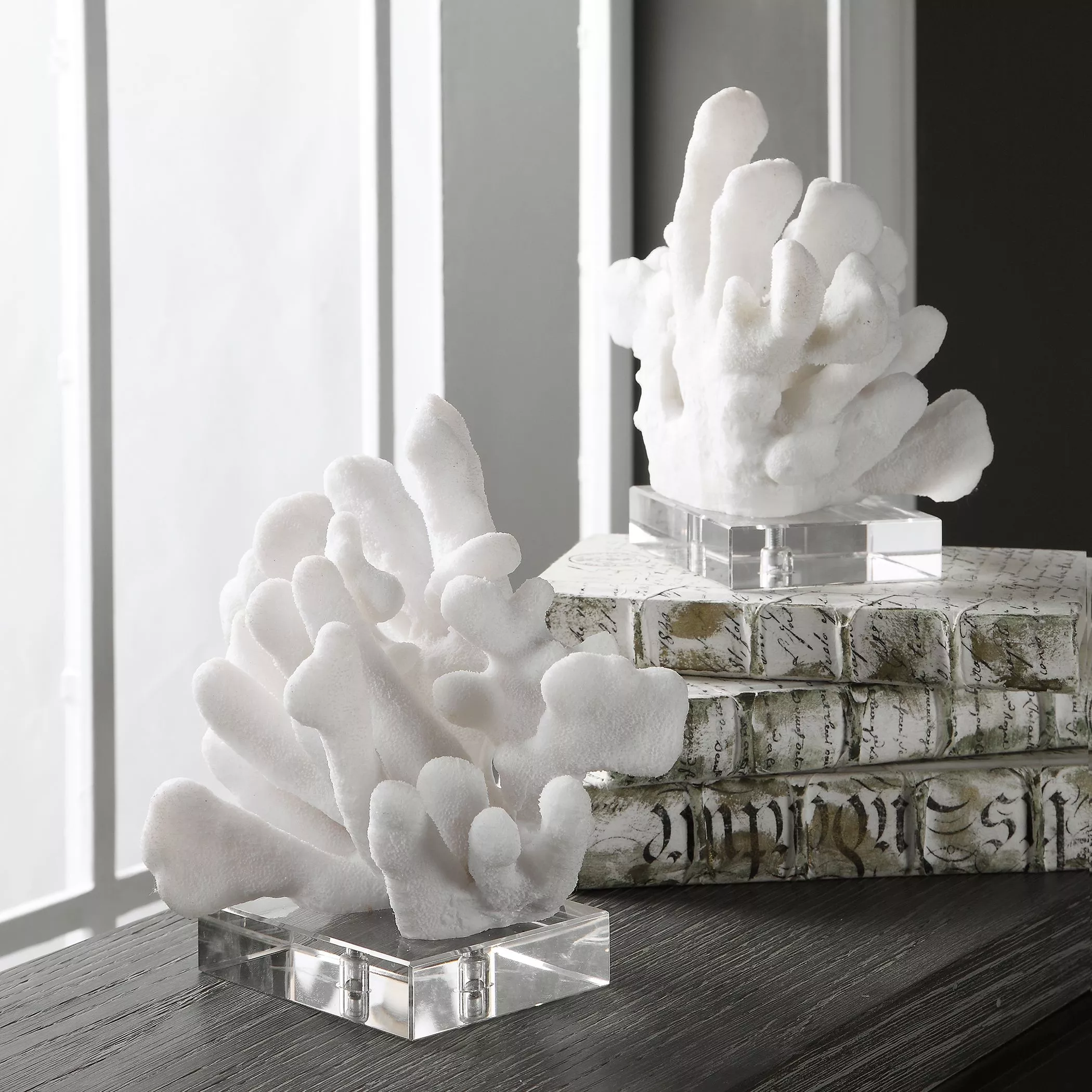 Uttermost Charbel White Bookends Set/2