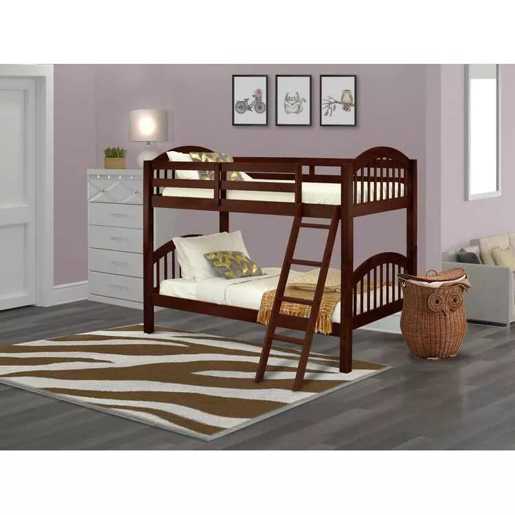 Verona Twin Bunk Bed in Java Finish