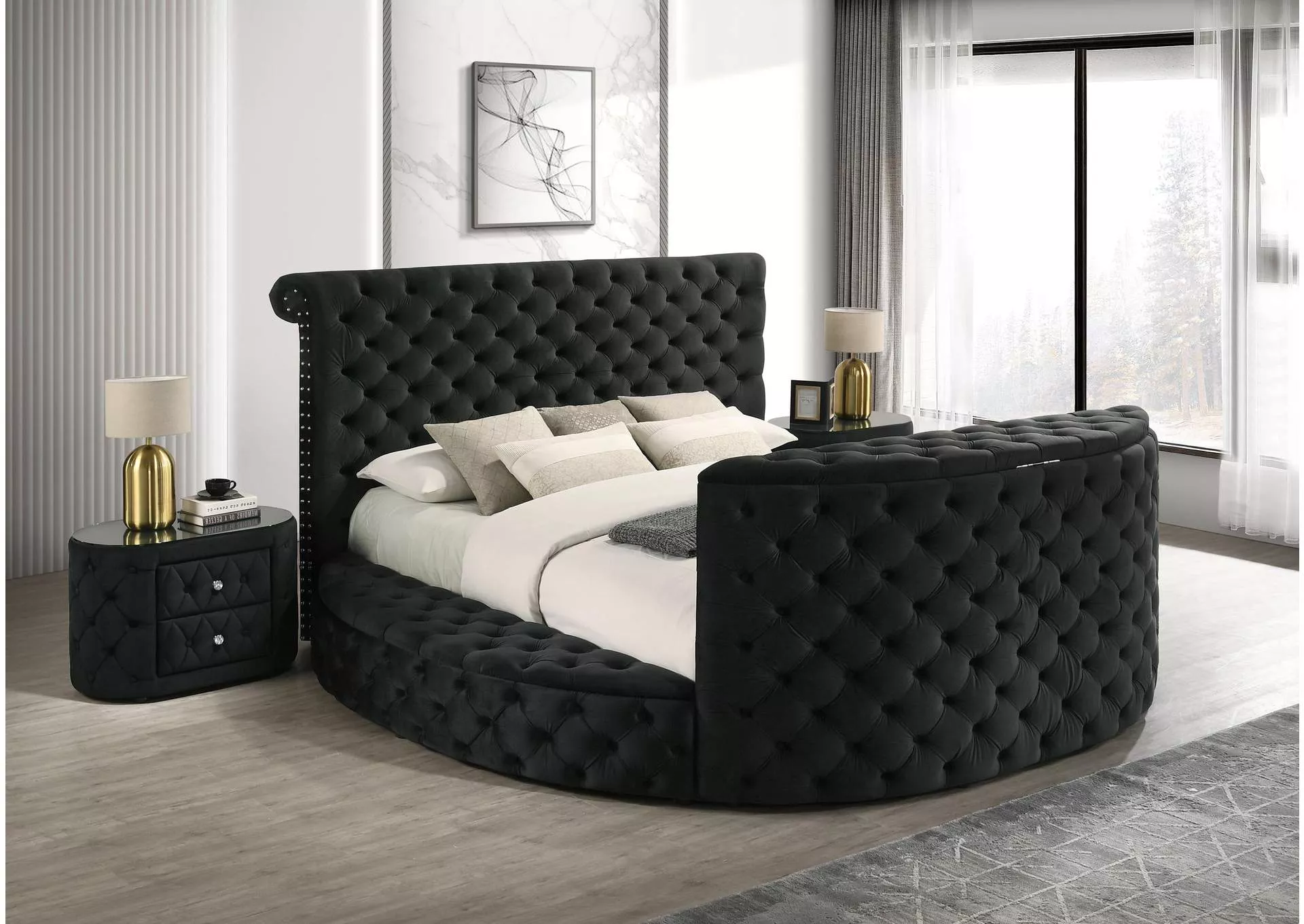 VOLTARE KING BED - BLACK