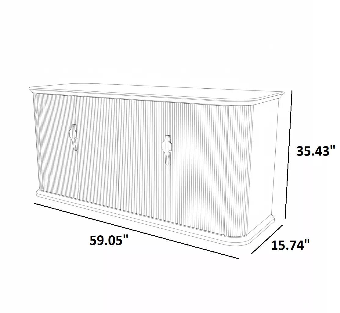 White Buffet Table With Multiple Cabinets