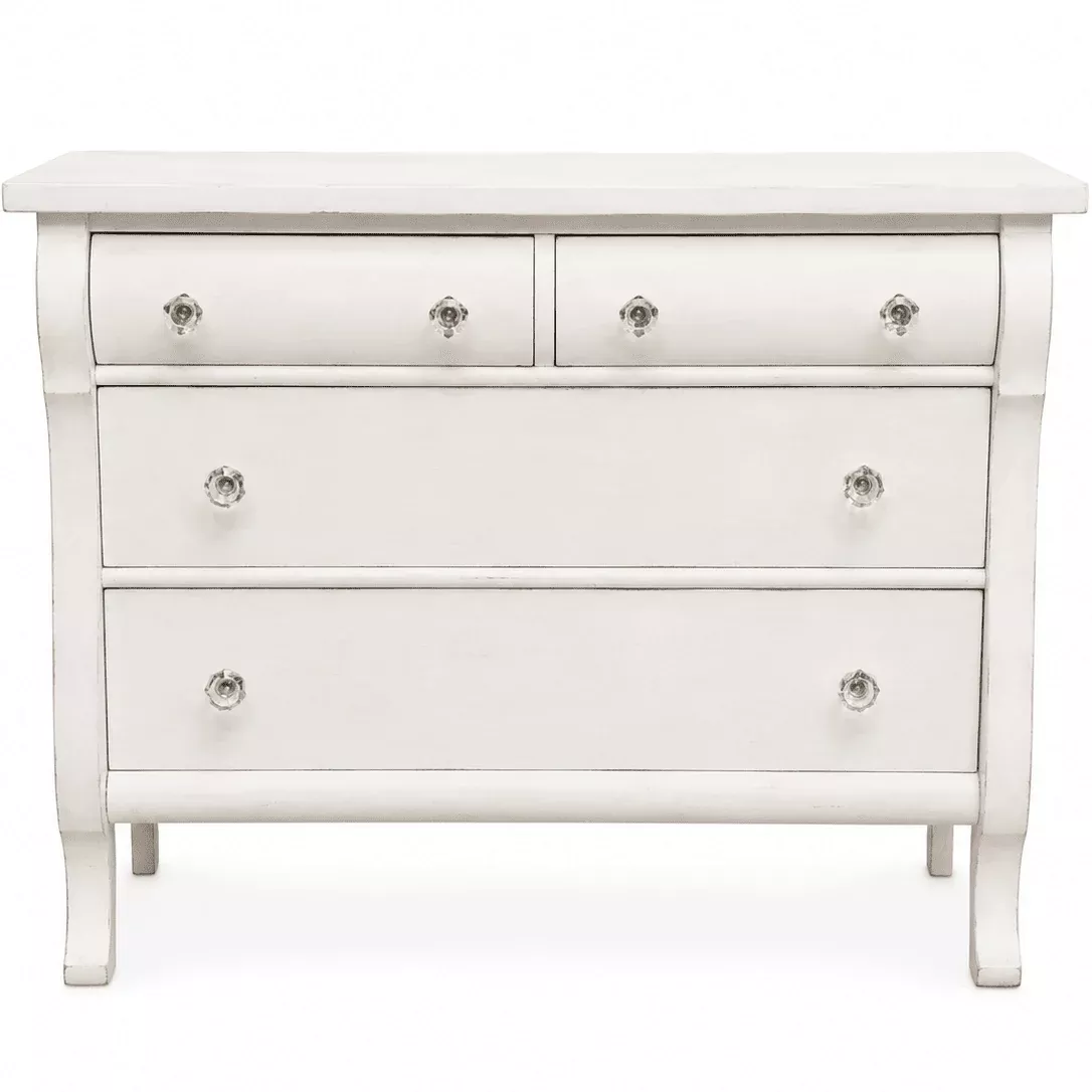 White Dresser With Glass Knobs