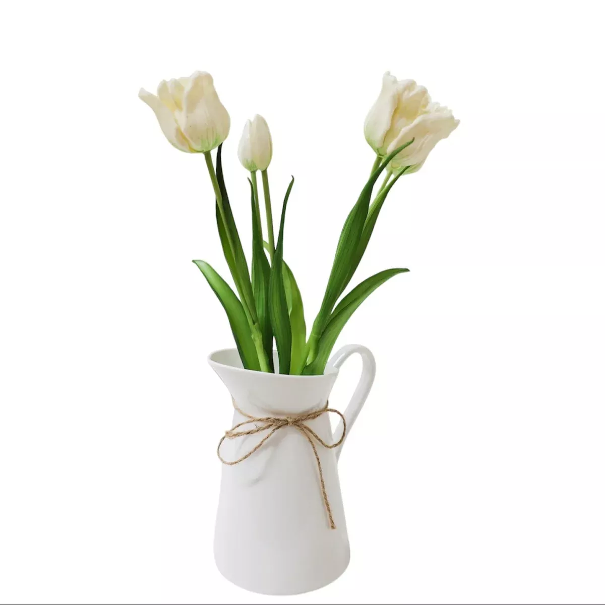 White Ruffled Parrot Fresh Touch Tulip Bundle