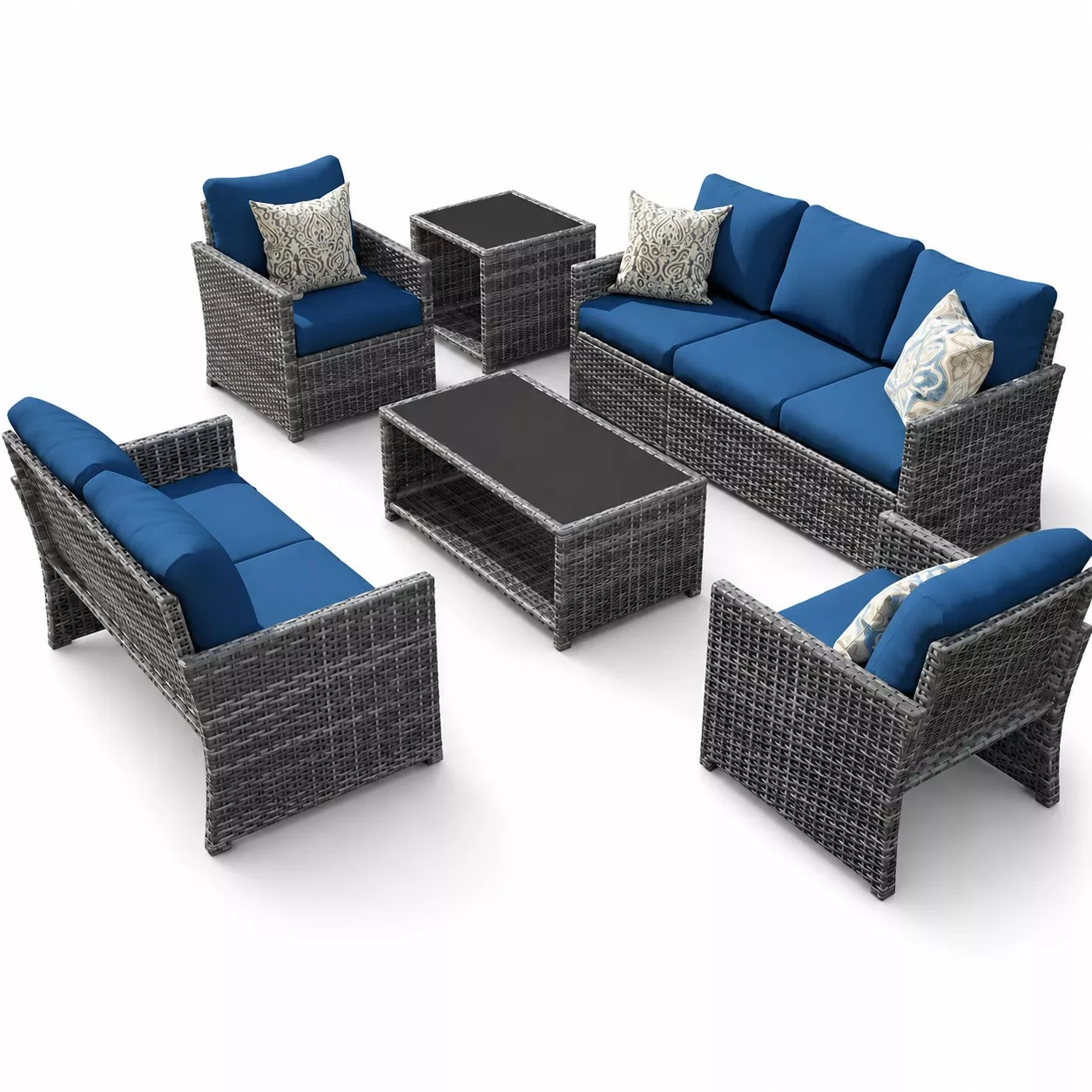 Wicker Outdoor Sofa Set With Storage