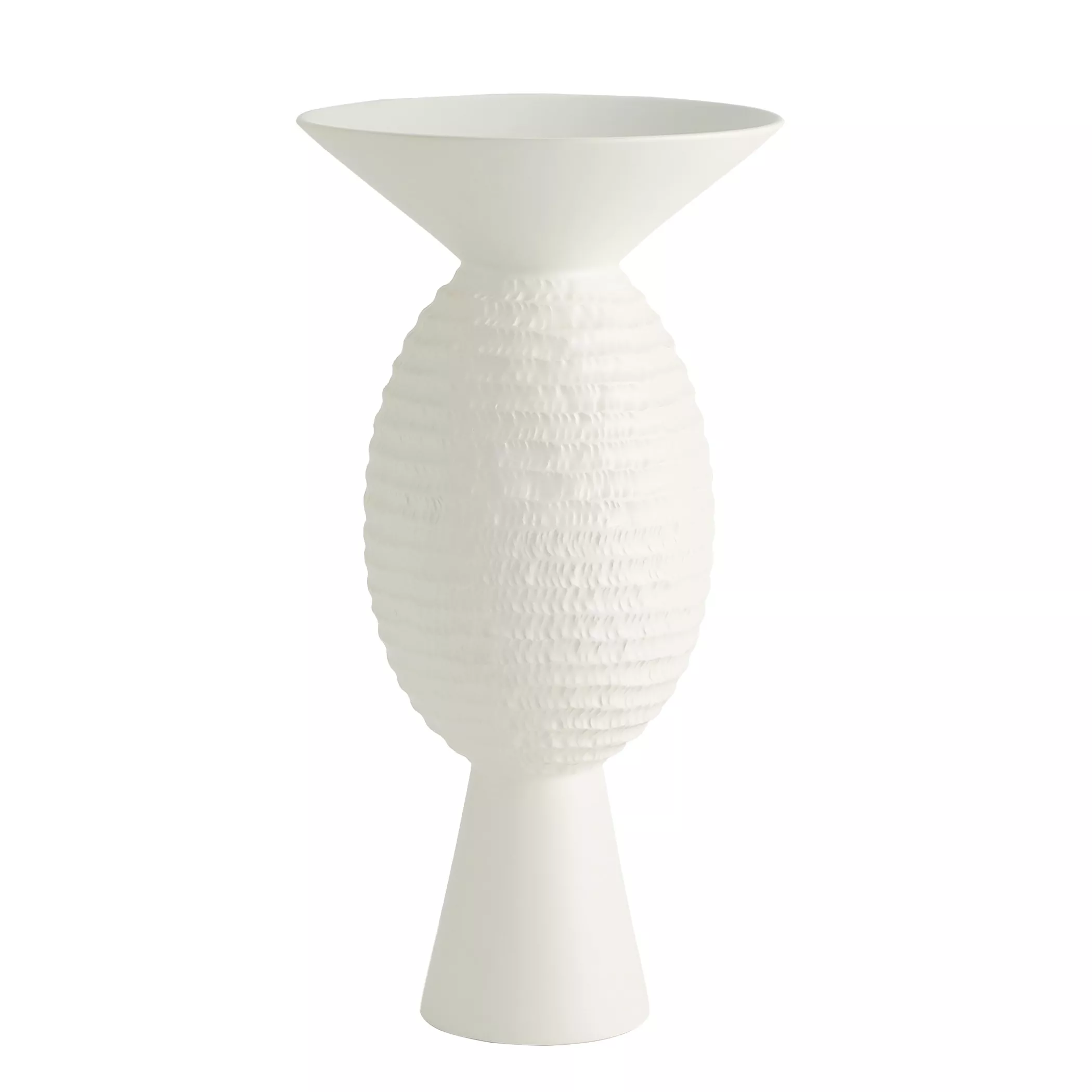 Wide Chiseled Orb Vase