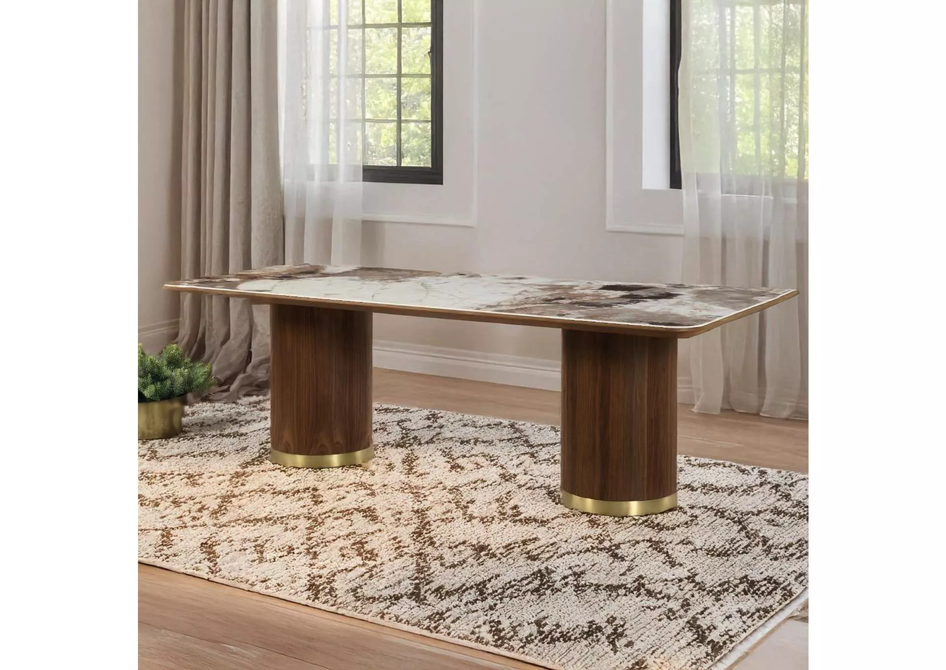 Willene Dining Table with Ceramic Top