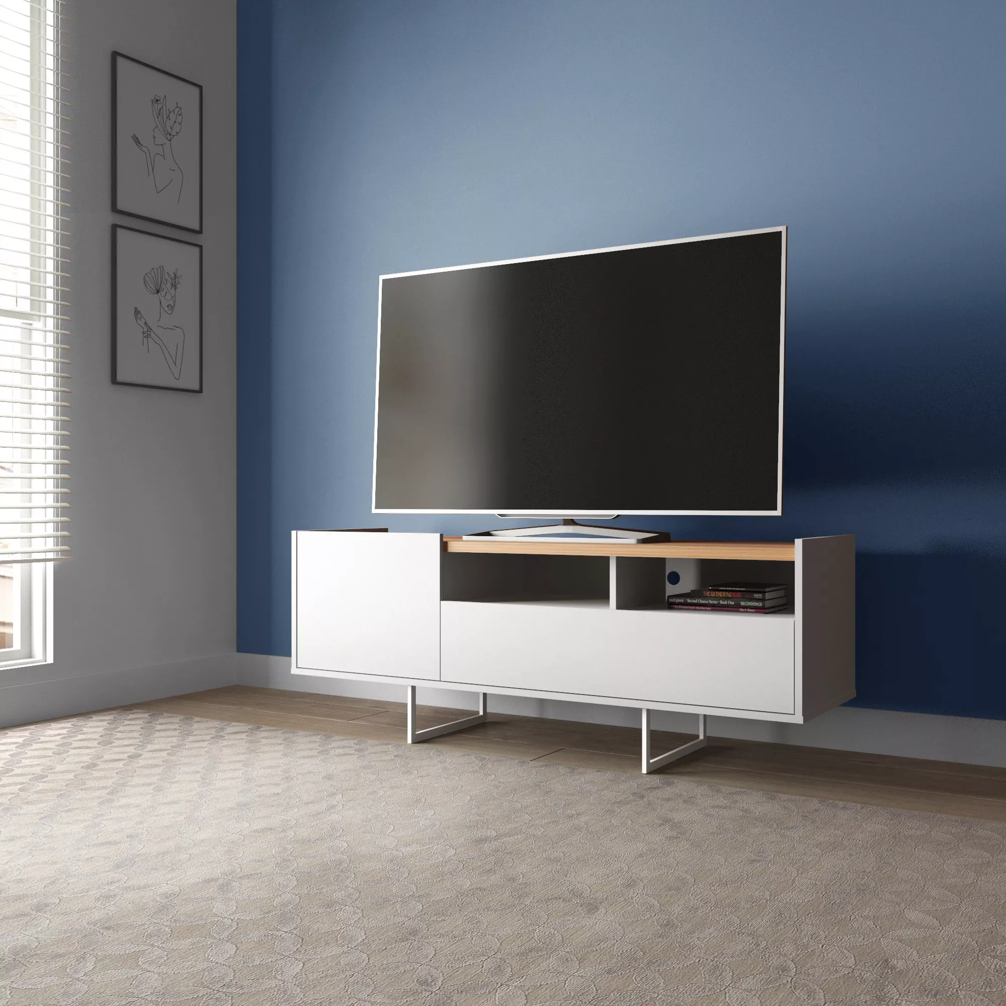 Winston White Small TV Stand