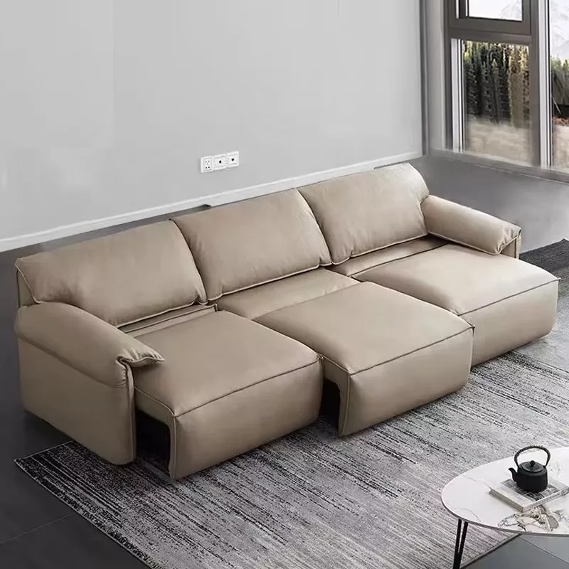 Wireless Remote Control Leather Reclining Sofa Bed