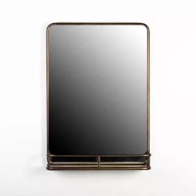 Wooden Mirror With Shelf
