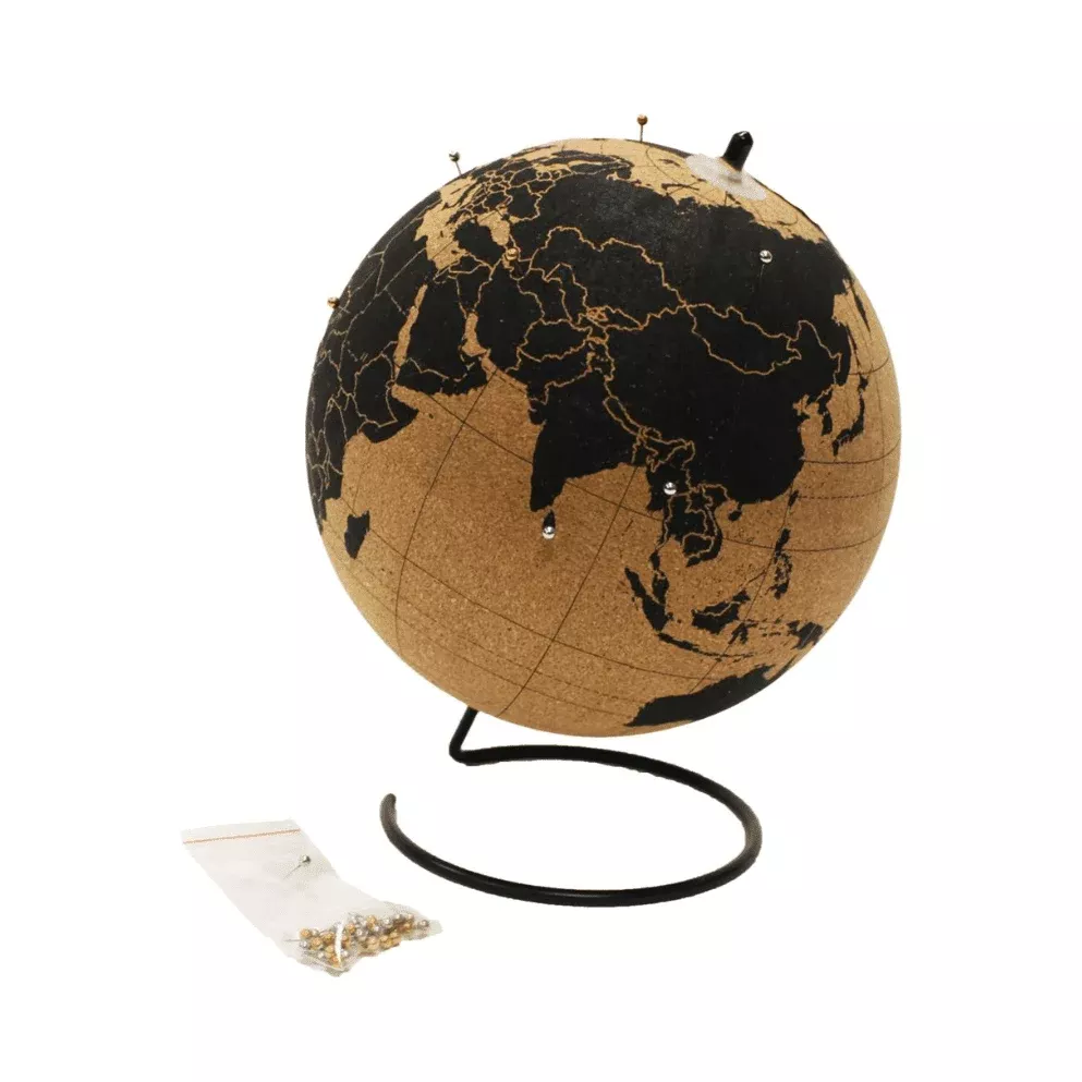 World Globe With Cork & Pins