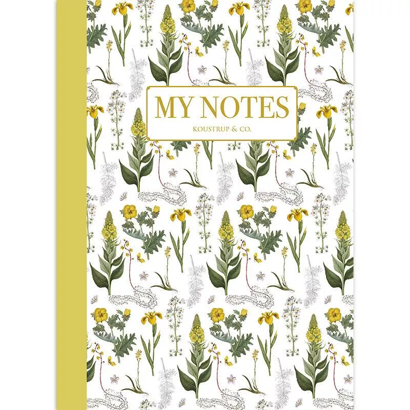 Yellow Floral Pattern - Notebook