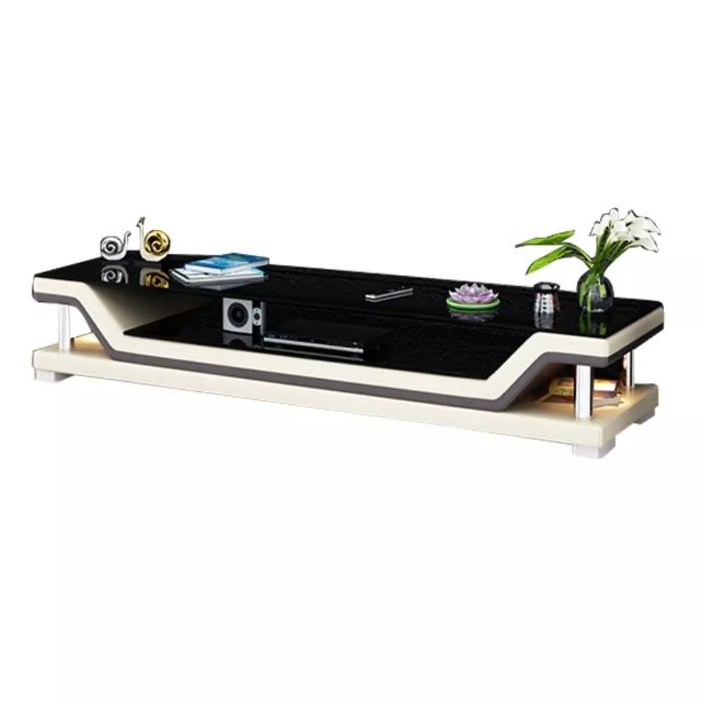 Zigzag Spring Leather Led TV Stand